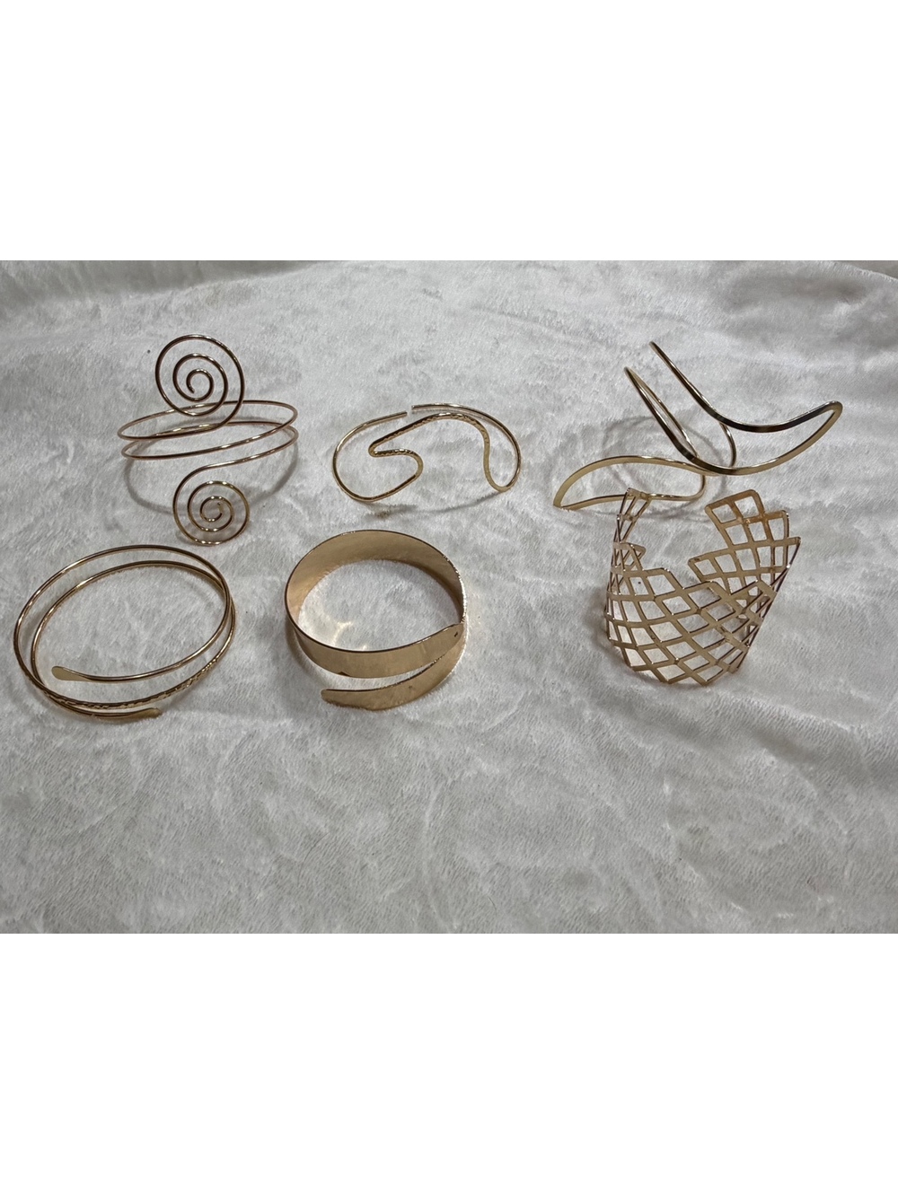 6Pcs Arm Cuff Bracelet Set Chic Upper Arm gold tone